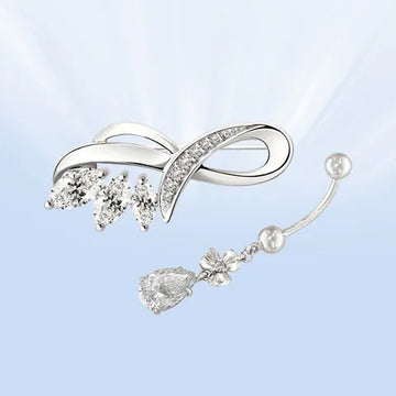 Brosche, Bauchpiercing, Silber 925