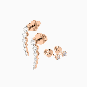 Brillanten-Ohrringe und Ohrstecker, Rotgold 585