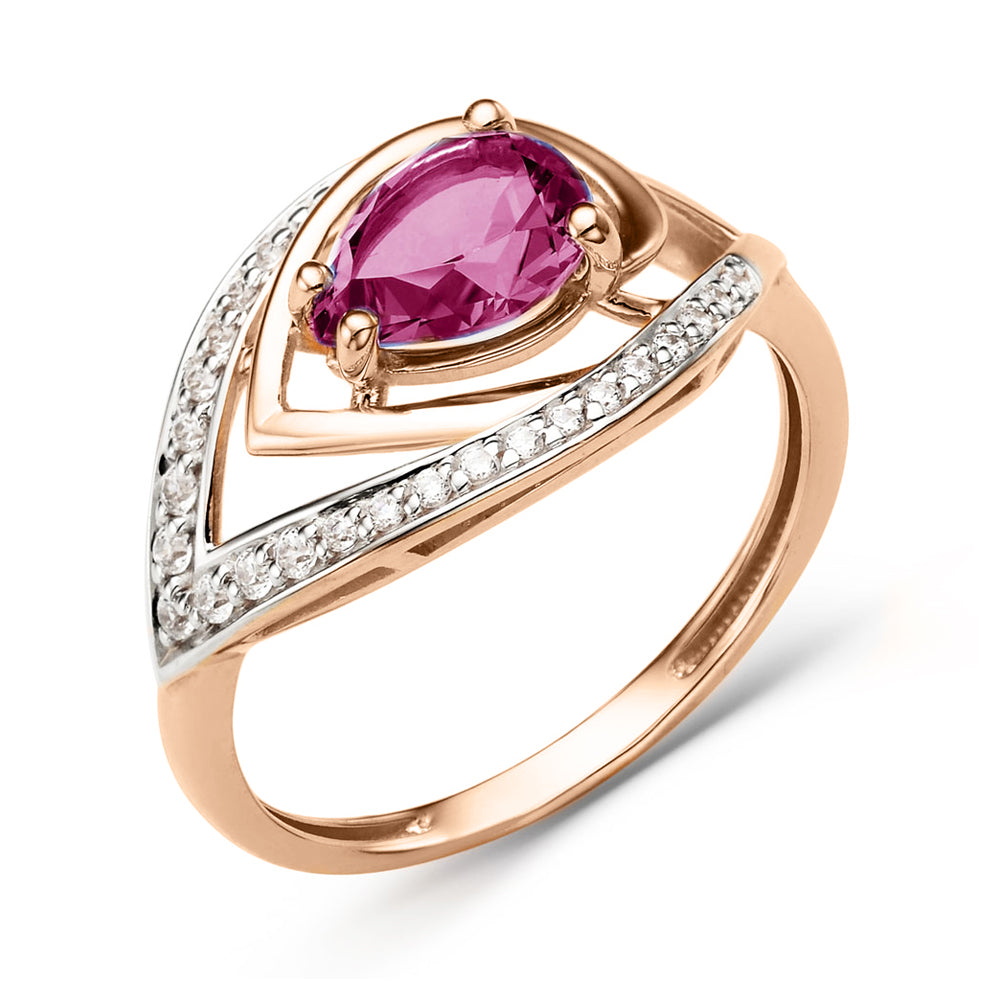 Damenring mit Amethyst und Zirkonia