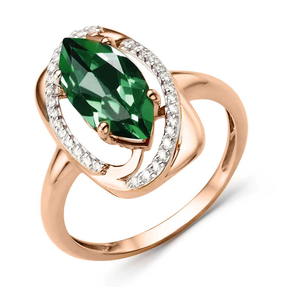 Damenring mit Zirkonia und Sitall