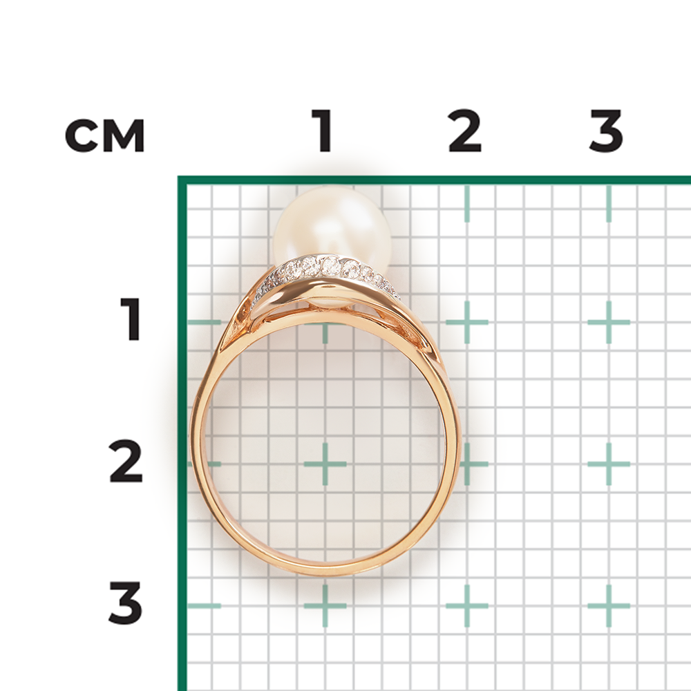 Damenring mit Perle und Zirkonia 4