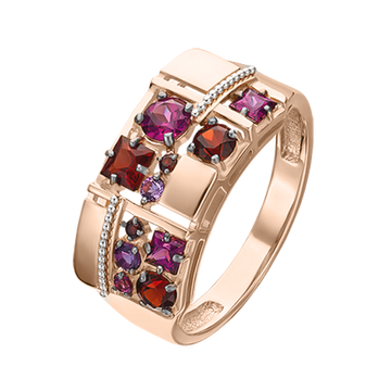 Damenring mit Amethyst und Granat