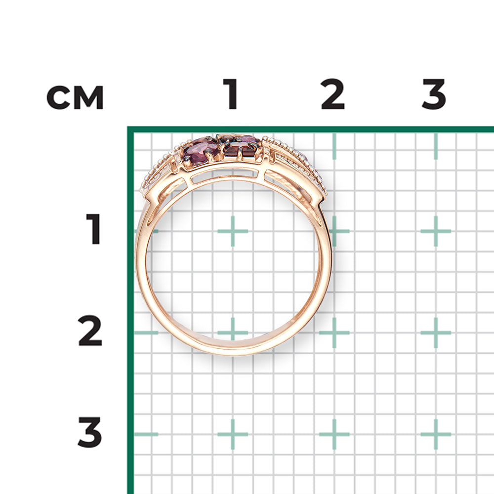Damenring mit Amethyst und Granat