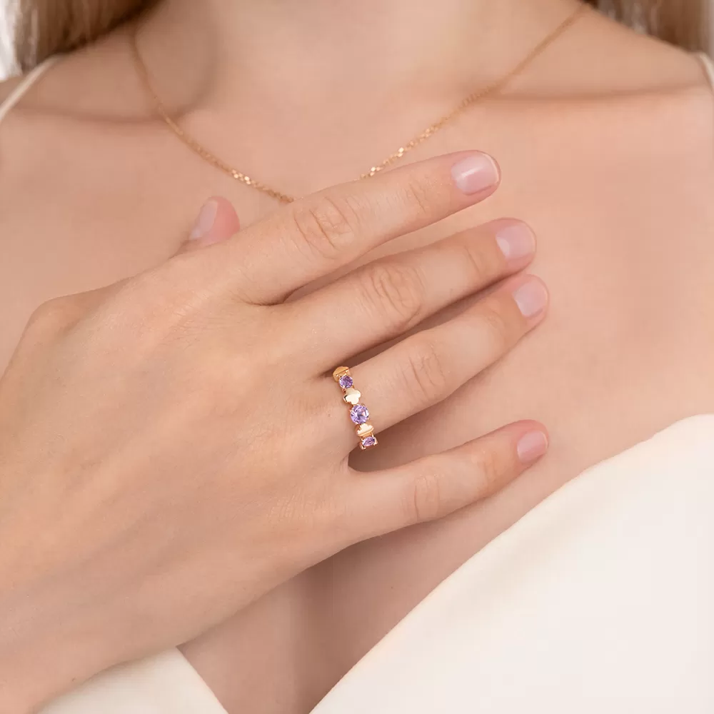 Damenring mit Amethysten 3
