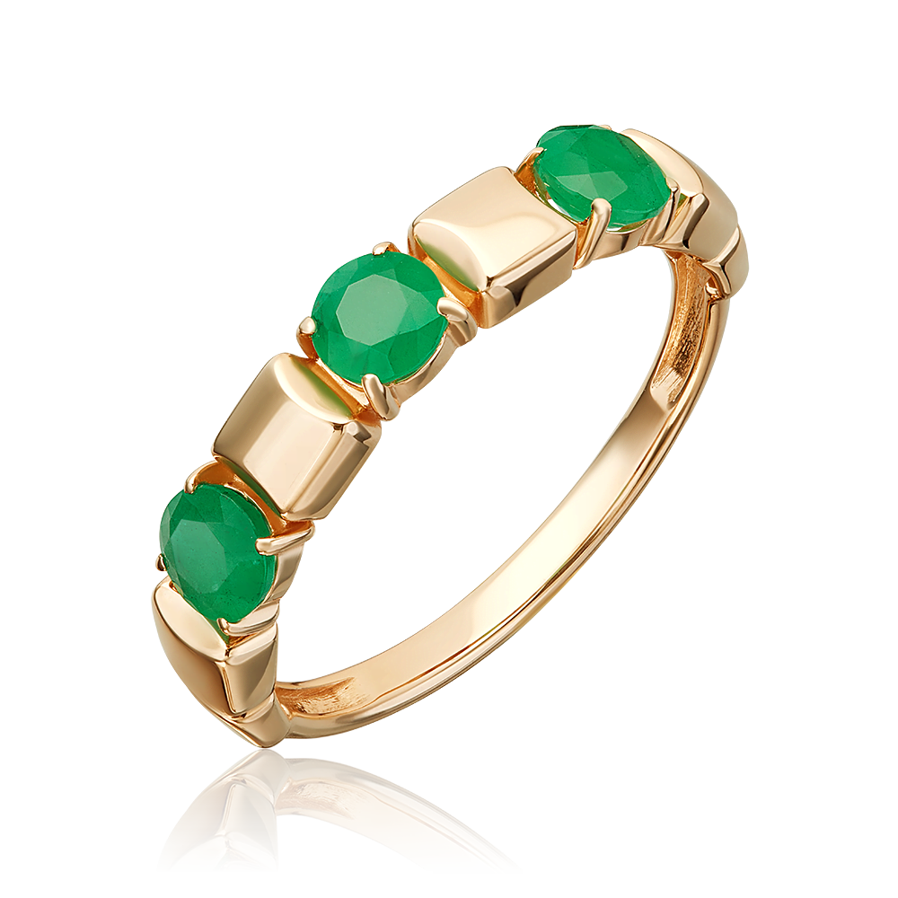 Damenring mit grünen Smaragden