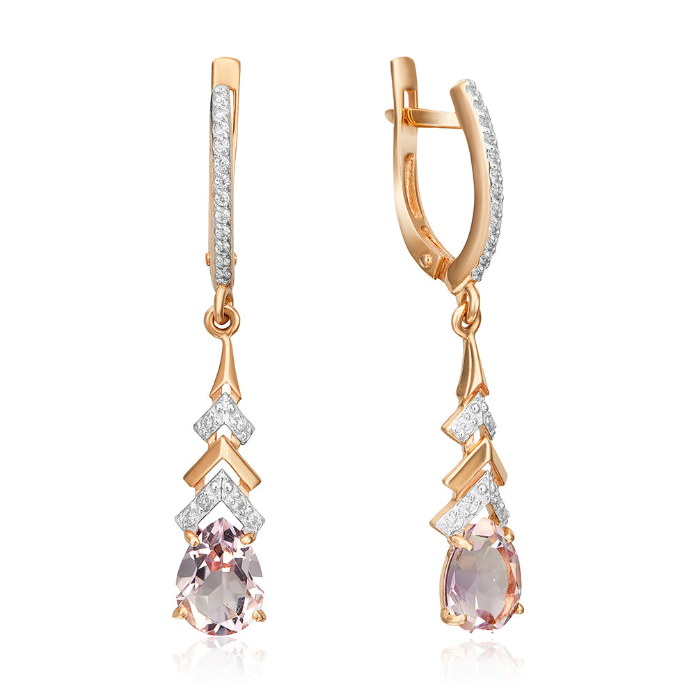 Ohrhänger mit Zirkonia und Amethyst