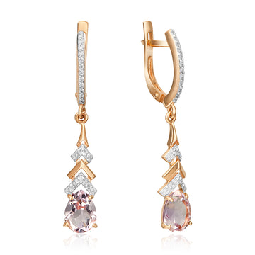 Ohrhänger mit Zirkonia und Amethyst