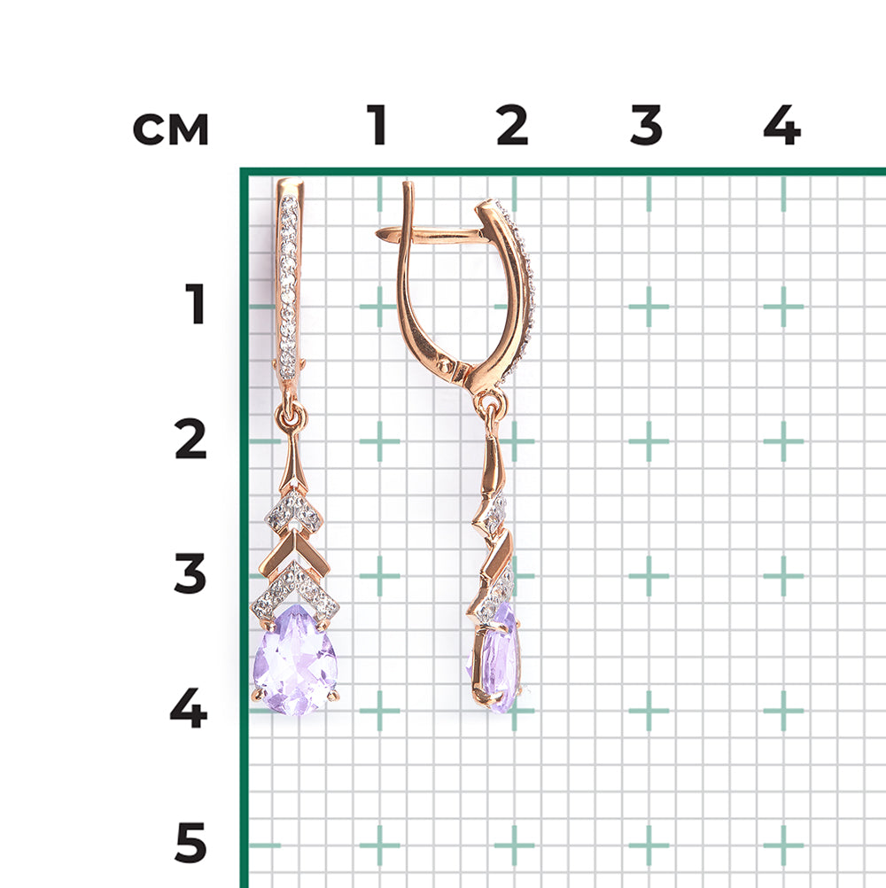 Ohrhänger mit Zirkonia und Amethyst 2