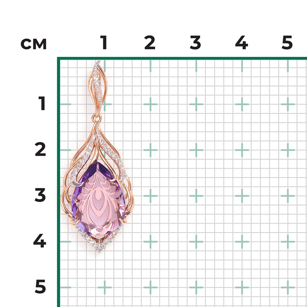Anhänger mit Zirkonia und Amethyst 3