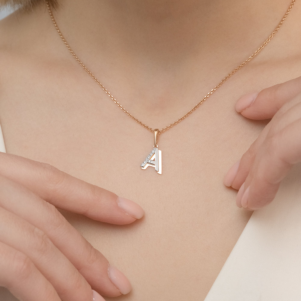 Buchstabenanhänger "A" mit Zirkonia 3