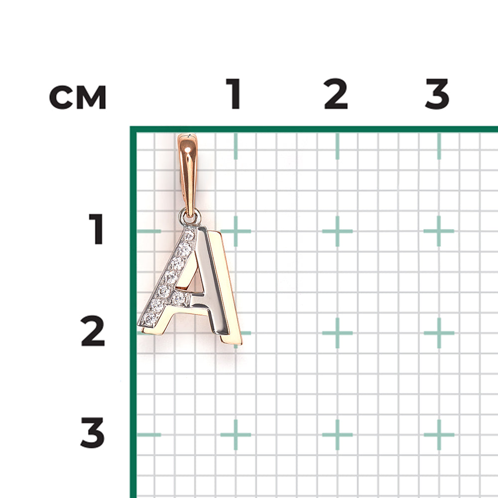 Buchstabenanhänger "A" mit Zirkonia 2