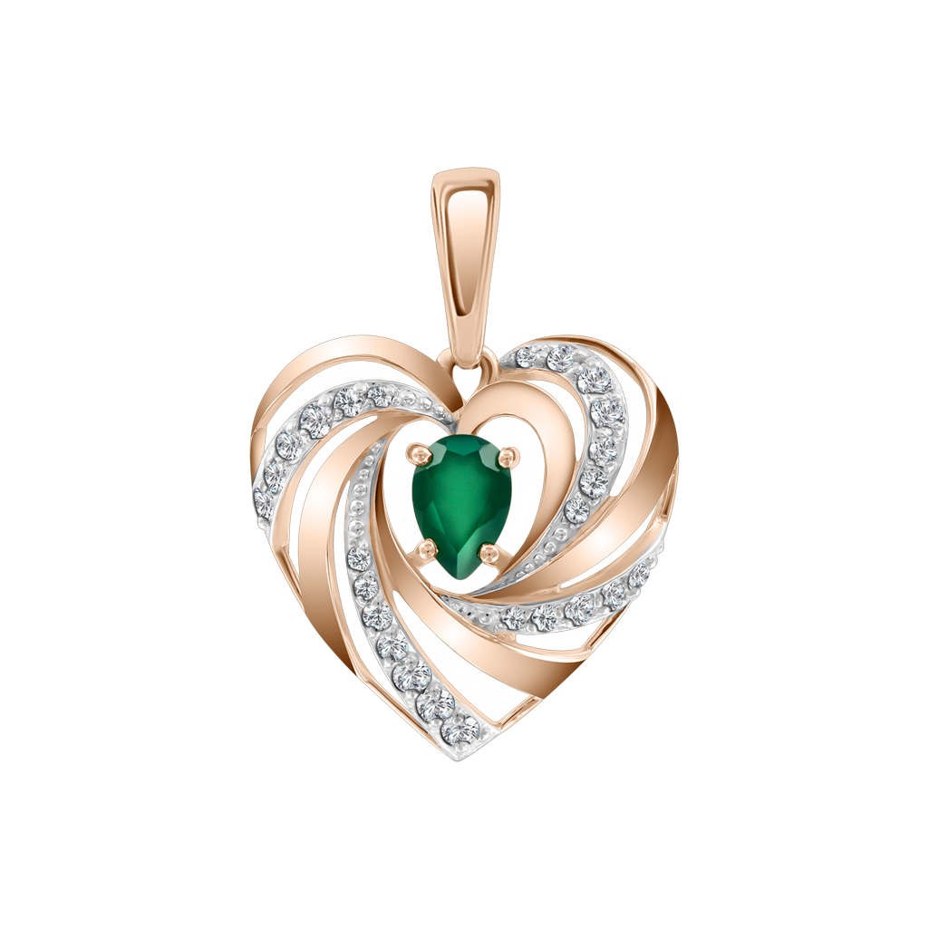 Anhänger mit Zirkonia und Chalcedon