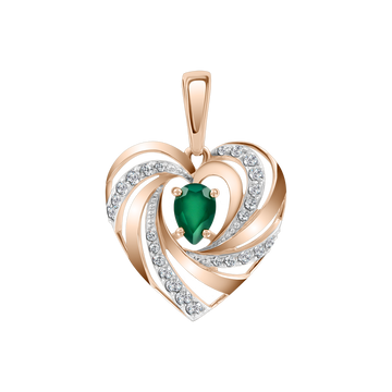 Anhänger mit Zirkonia und Chalcedon