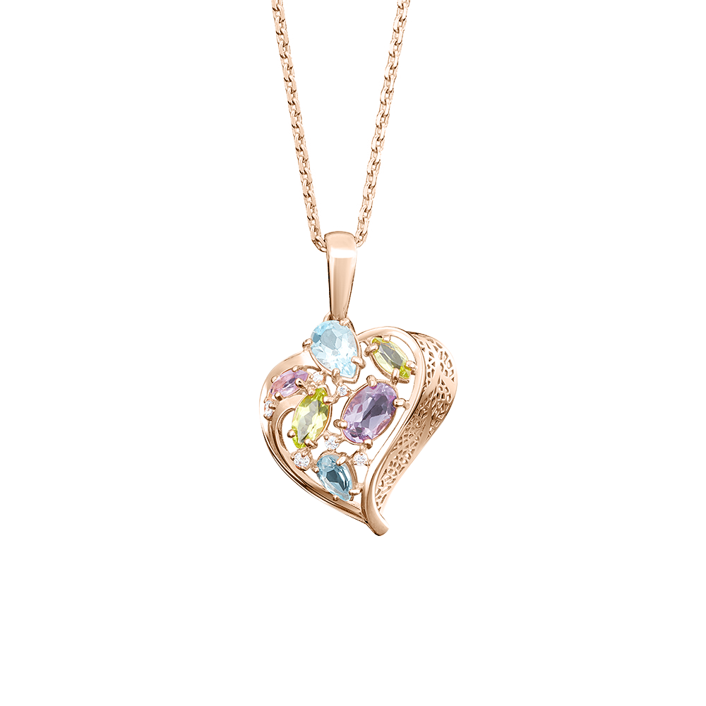 Anhänger mit Zirkonia,Topas, Amethyst, Chrysolith