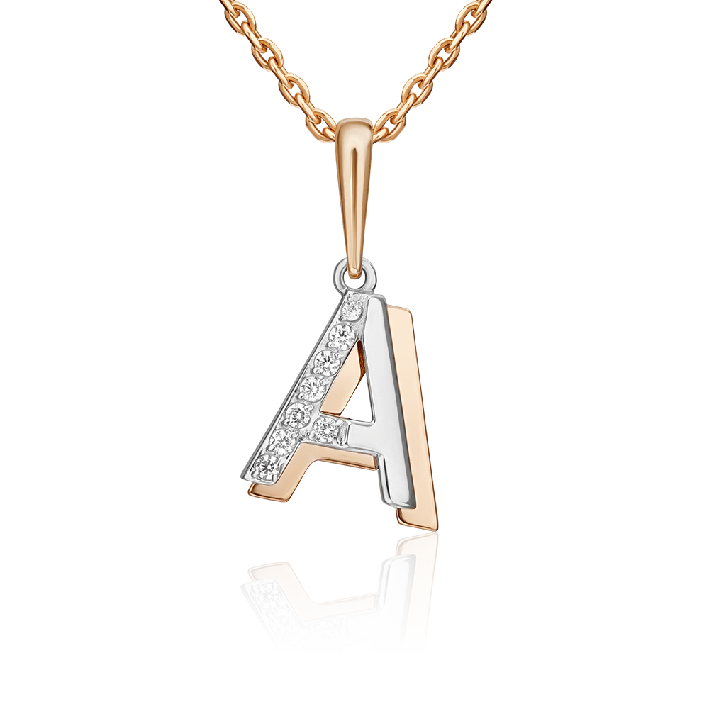 Buchstabenanhänger "A" mit Zirkonia