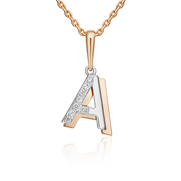 Buchstabenanhänger "A" mit Zirkonia