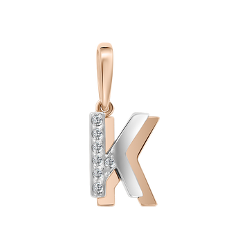 Buchstabenanhänger "K" mit Zirkonia