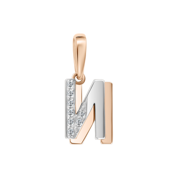 Buchstabenanhänger "И" mit Zirkonia