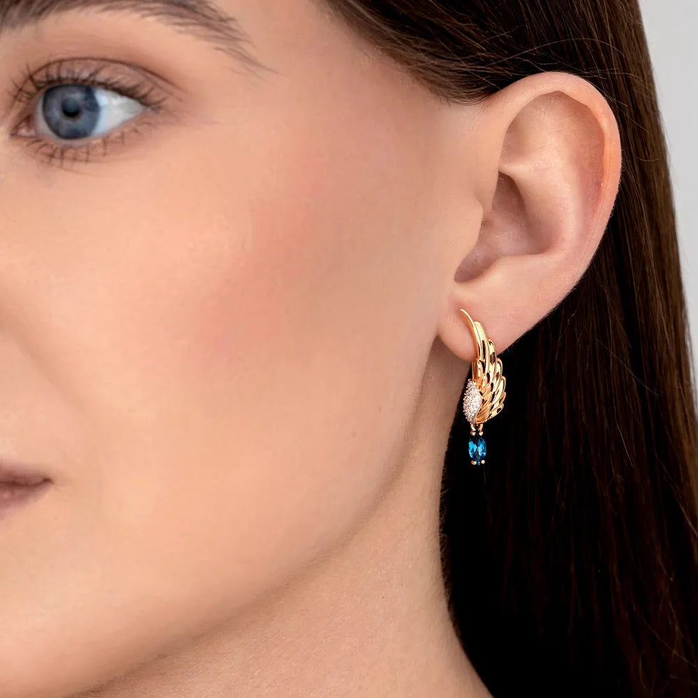 Ohrhänger mit London Blue Topas und Zirkonia 3