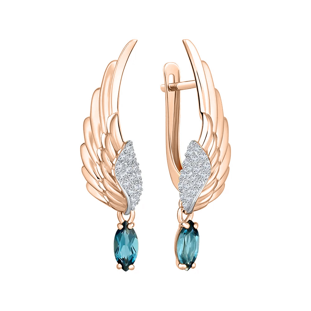 Ohrhänger mit London Blue Topas und Zirkonia