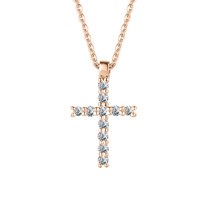 Collier mit Kreuz und Brillanten