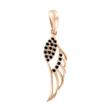 Anhänger Flügel mit schwarzen Zirkonia