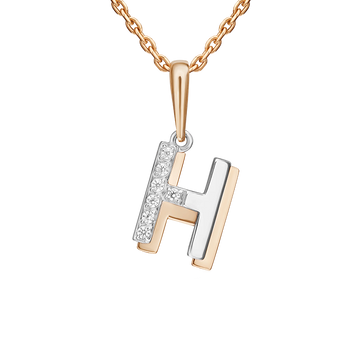 Buchstabenanhänger "H" mit Zirkonia