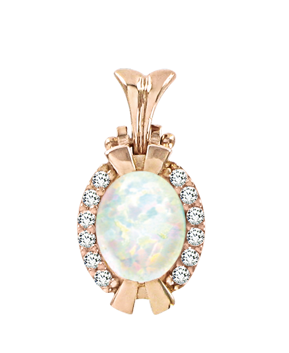 Anhänger mit Opal und Zirkonia
