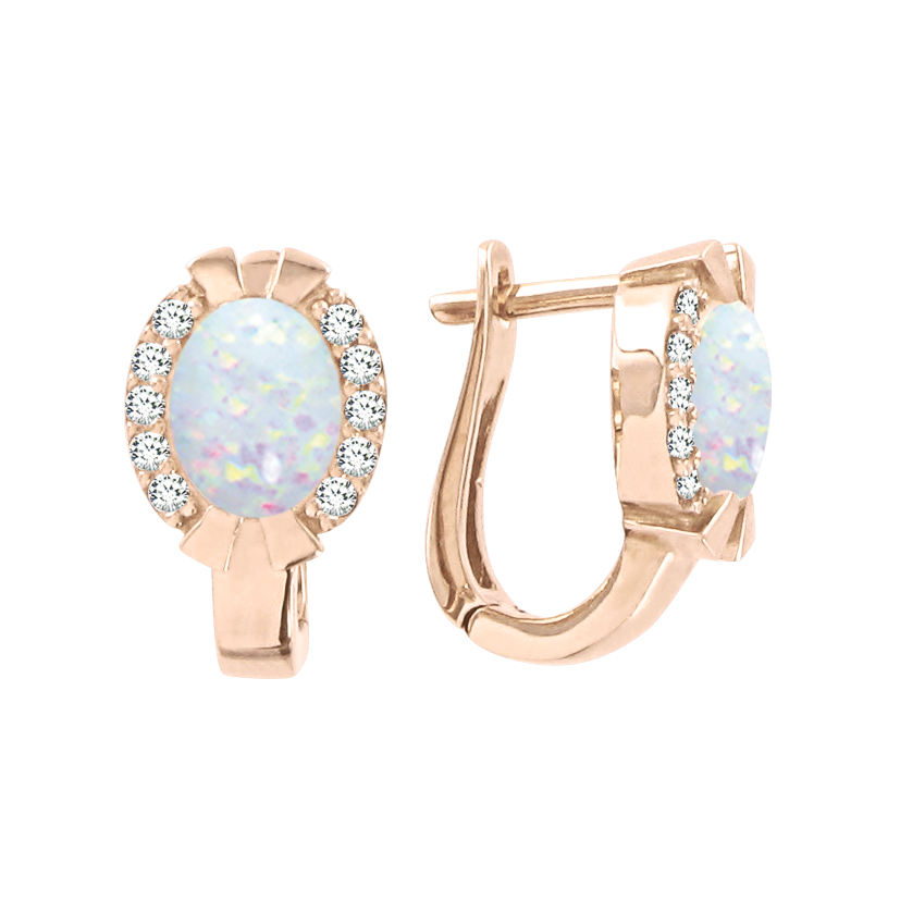 Ohrhänger mit Opal und Zirkonia