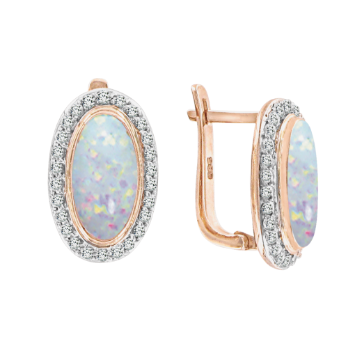 Ohrhänger mit Opal und Zirkonia
