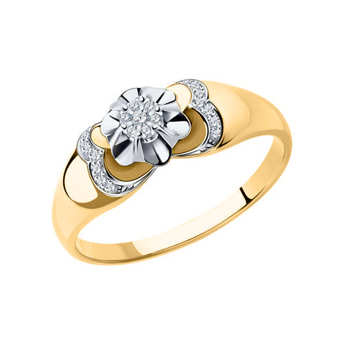 Damenring mit Brillanten Gelbgold