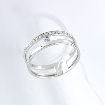 Weißgold Damenring mit Brillanten