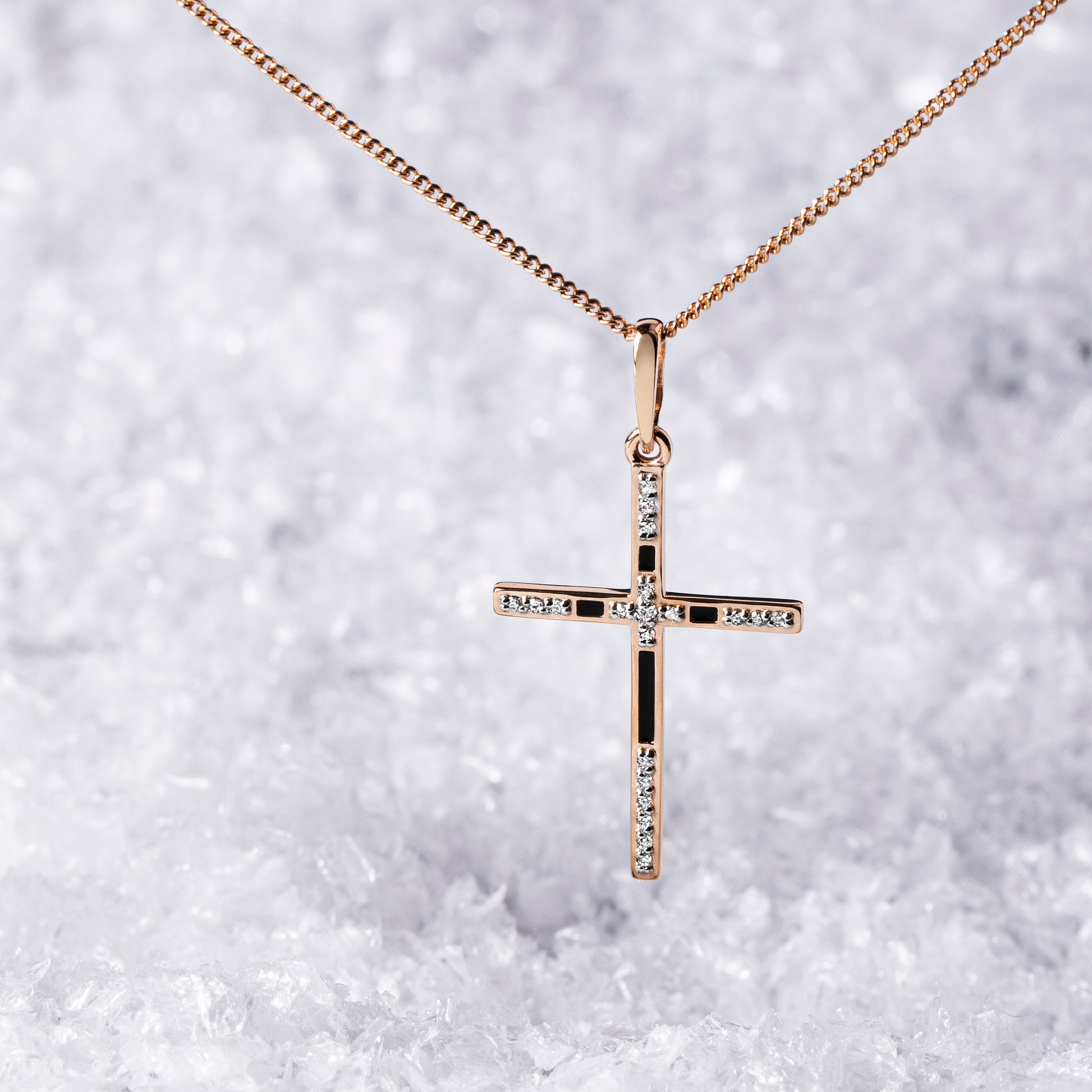 Anhänger – Kreuz mit Zirkonia und Emaille 2