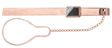 Krawattenhalter mit Zirkonia und Onyx