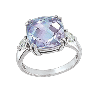 Damenring mit Amethyst und Zirkonia
