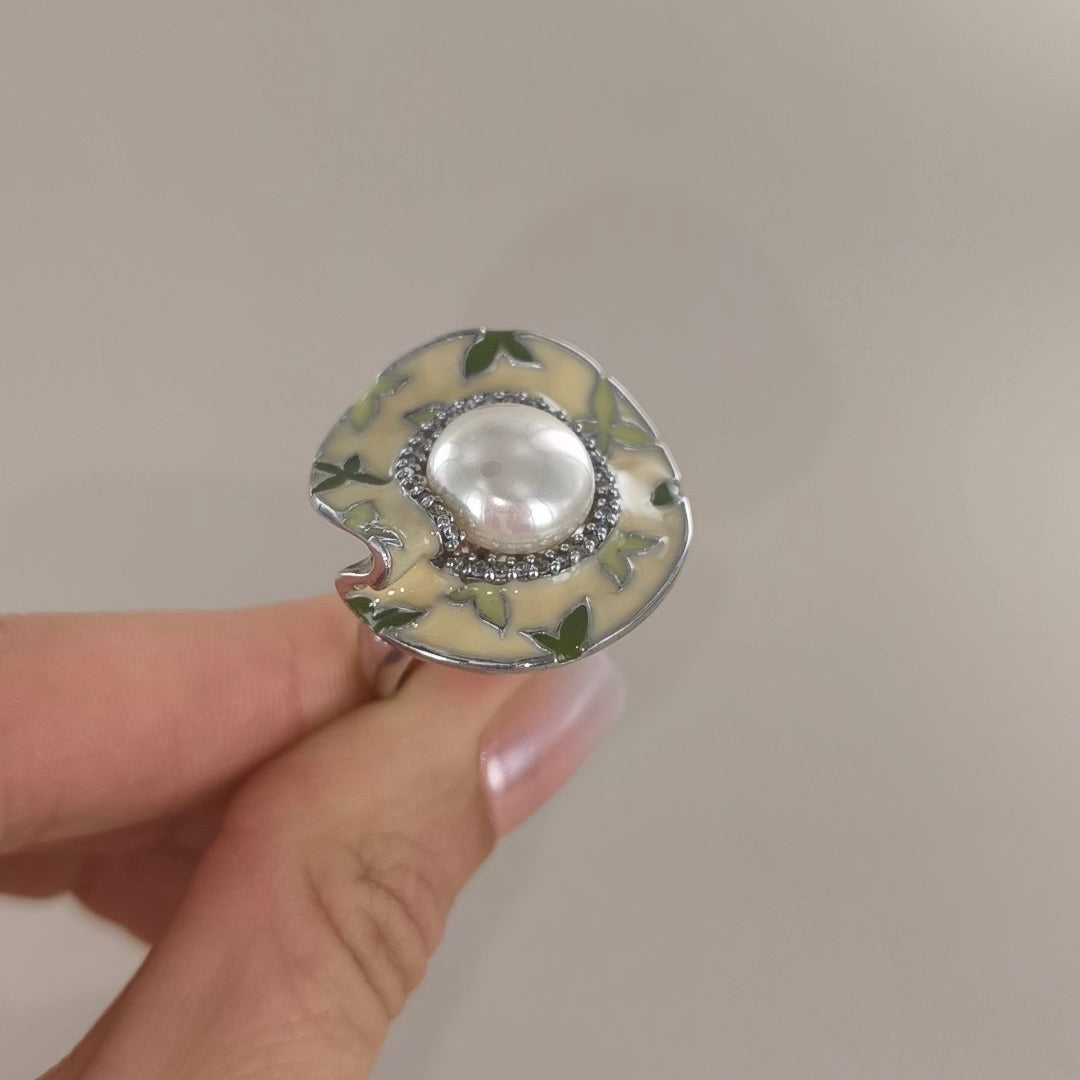 Damenring mit Perle und Zirkonia 2