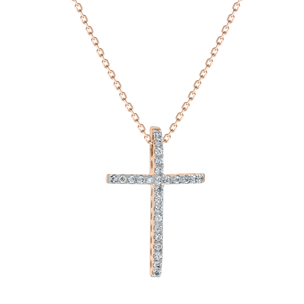 Goldkette mit Kreuz und Brillanten