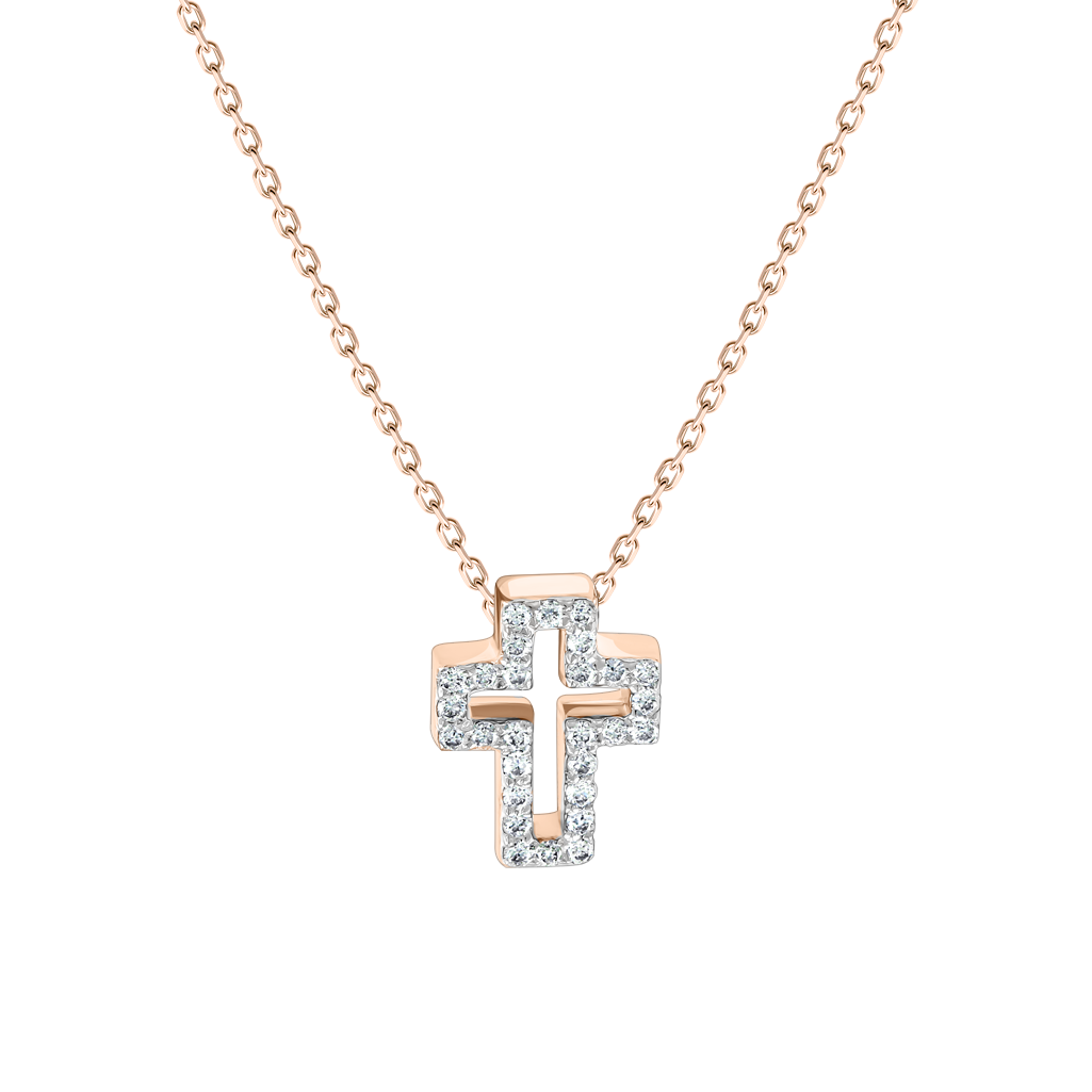Goldkette mit Kreuz und Brillanten
