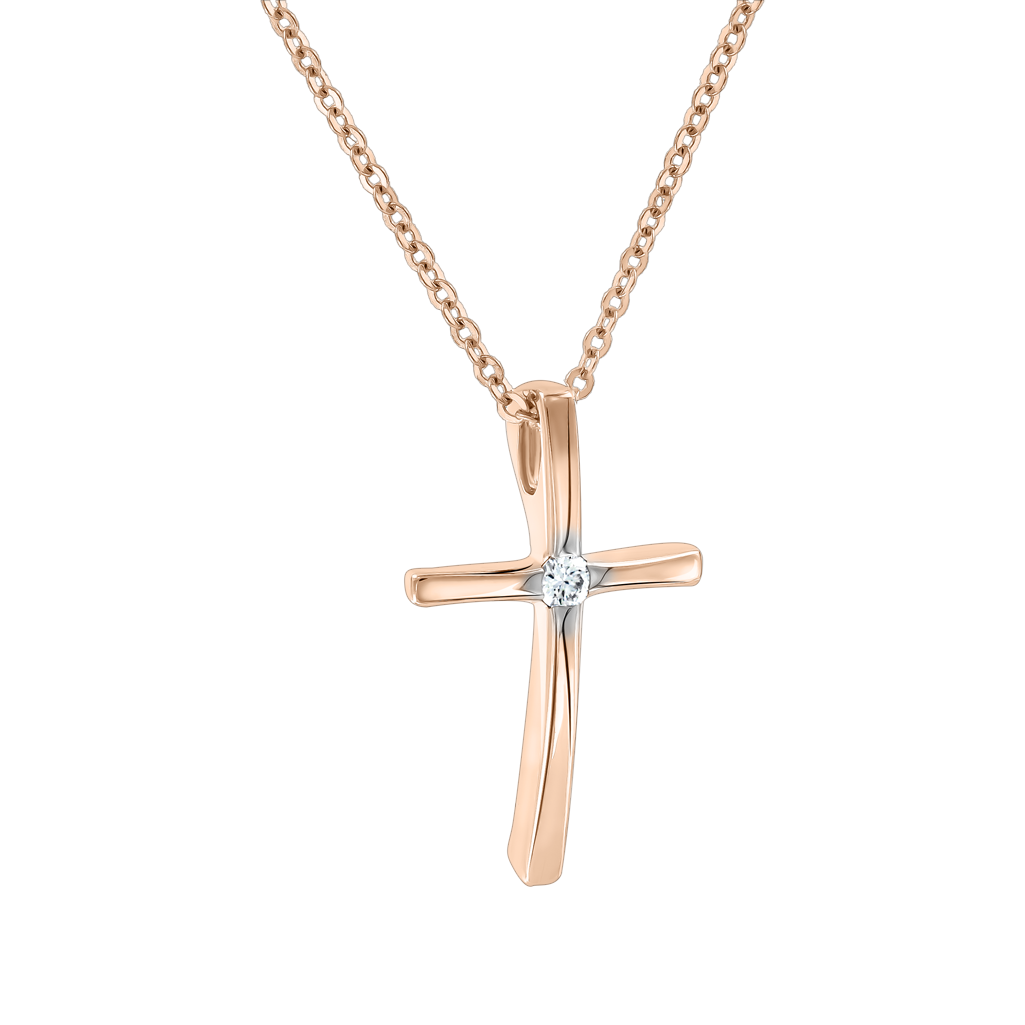 Goldkette mit Kreuz und Brillant