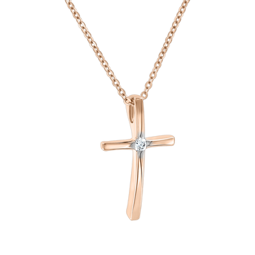 Goldkette mit Kreuz und Brillant