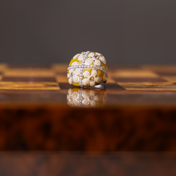 Damenring mit Emaille und Zirkonia
