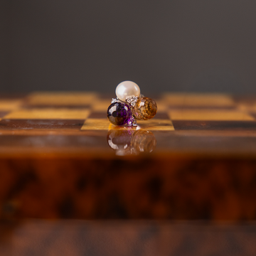Damenring mit Perle und Zirkonia