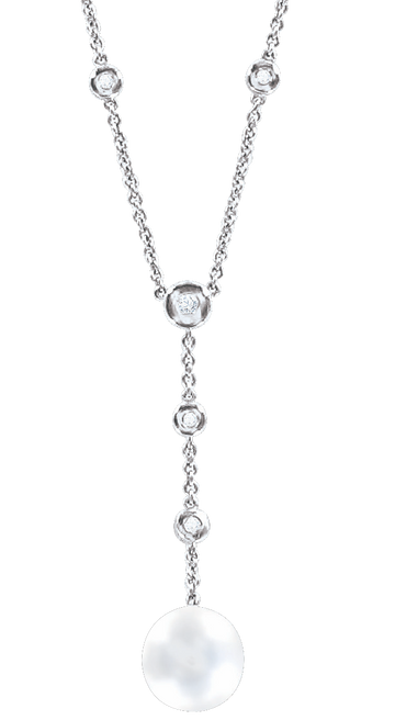 Collier mit Perle und Zirkonia