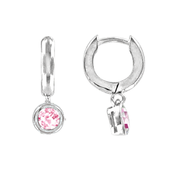 Creolen mit rosa Zirkonia