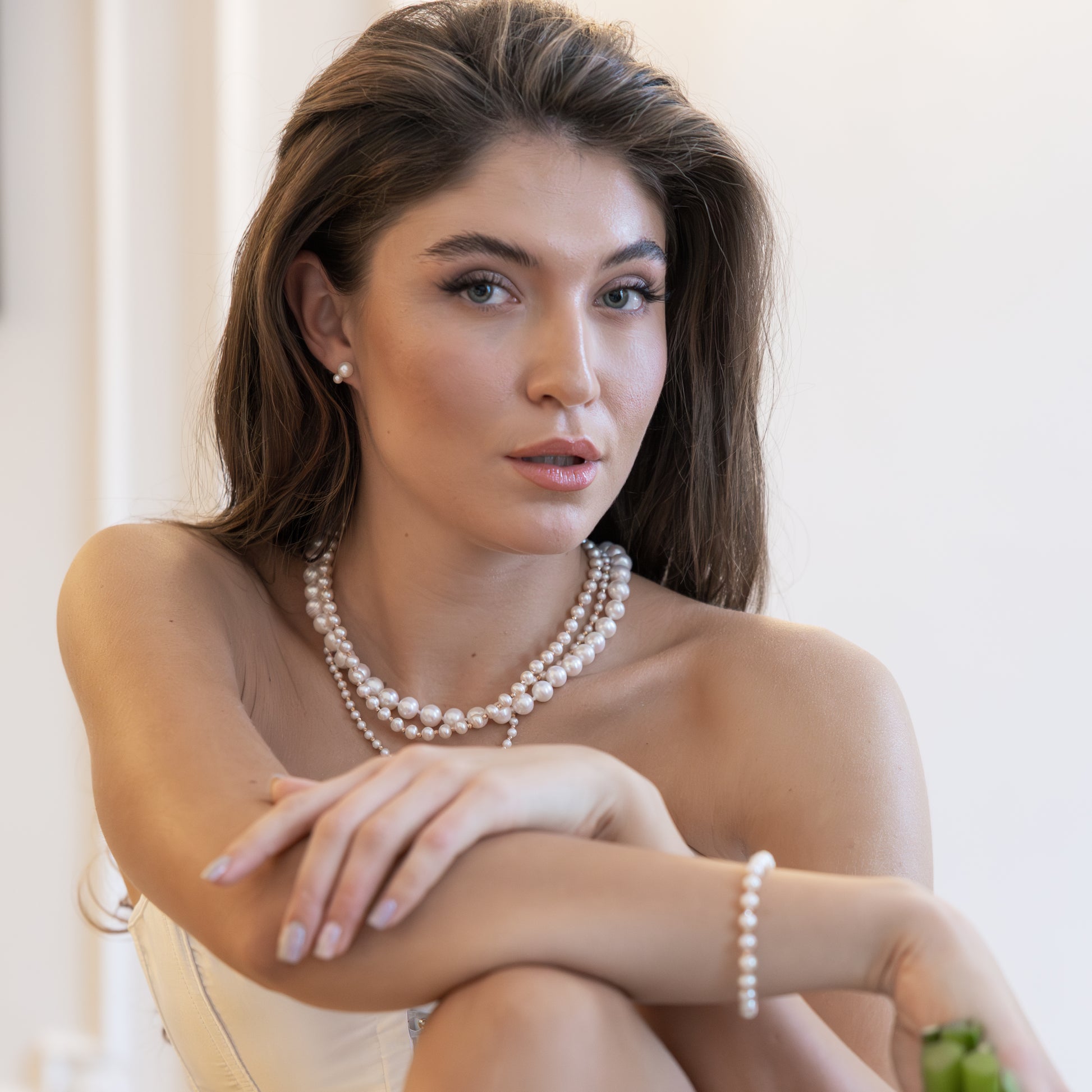 Collier mit Perlen