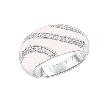 Damenring mit Emaille und Zirkonia