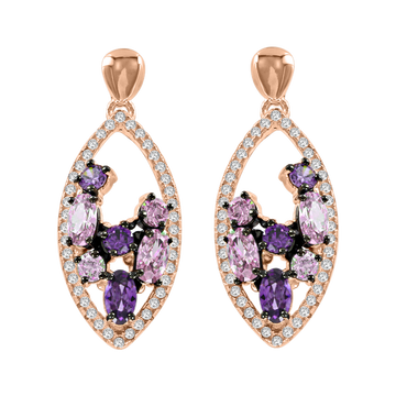 Ohrstecker vergoldet mit Amethyst und  Zirkonia