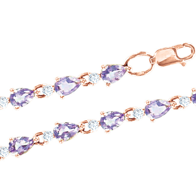 Armband mit Zirkonia und Amethyst