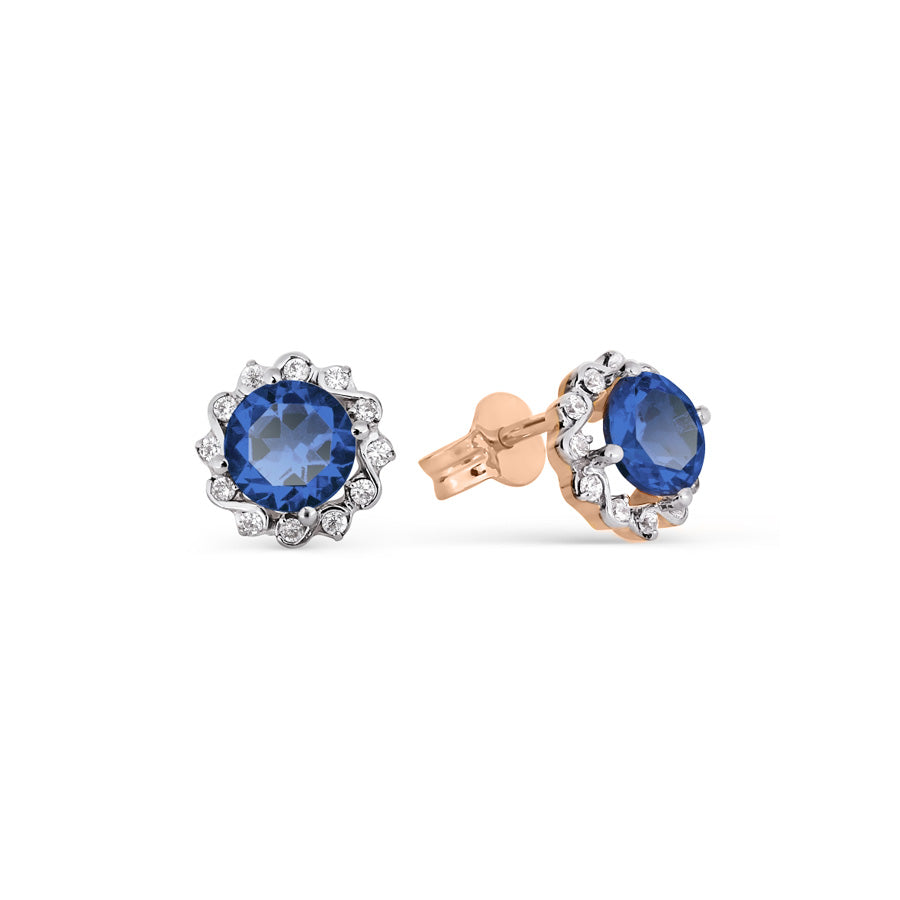 Ohrstecker mit Saphir und Zirkonia