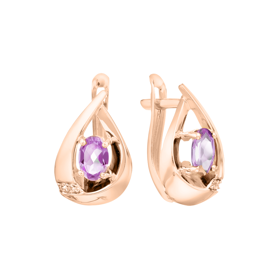 Ohrhänger mit Amethyst und Zirkonia